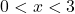 0<x<3