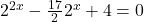 2^{2x}-\frac {17}{2} 2^{x}+4=0